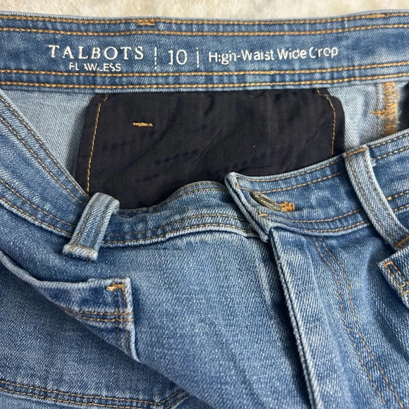 Talbots Flawless High Waisted Wide Crop Jeans - Picture 3 of 8